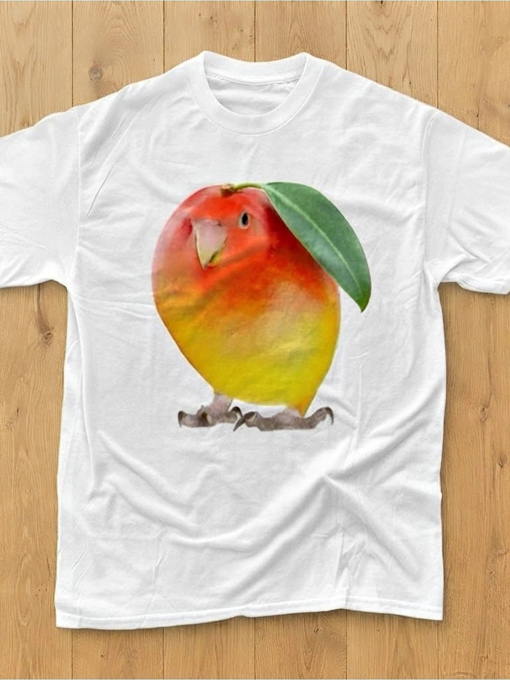 Gildan Heavy Cotton 5000 Parrot Graphic Tee White & Red
